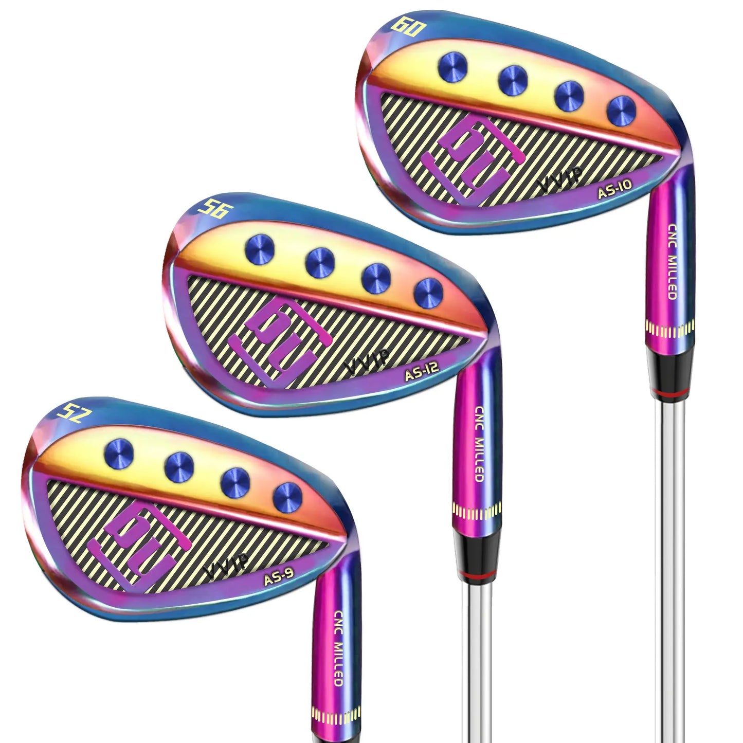 Yamato full face wedge set – 52°, 56°, and 60° lofts in colorful finish, right-handed