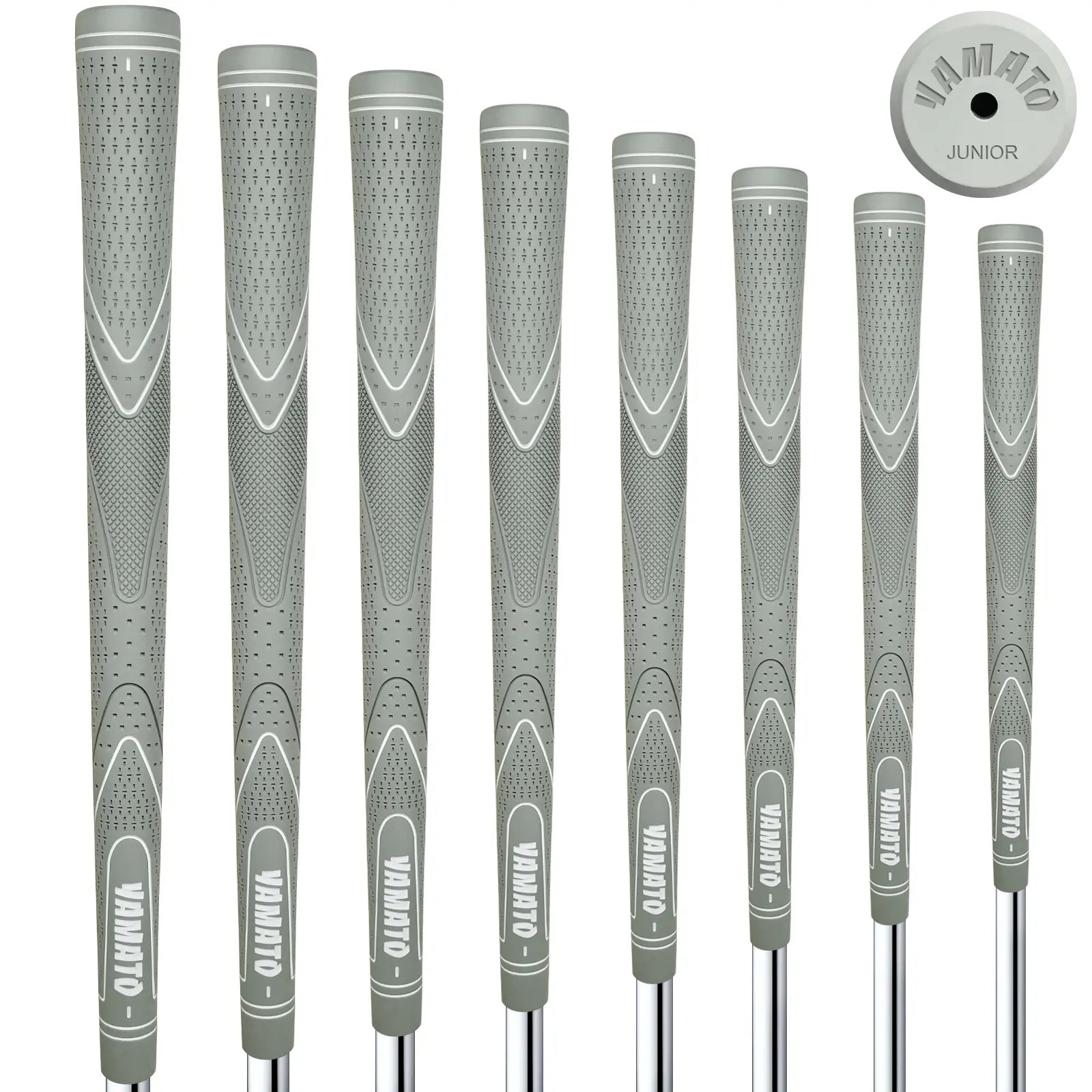 Yamato junior golf grips 8 pack for kids and youth, non-slip club grips front view display