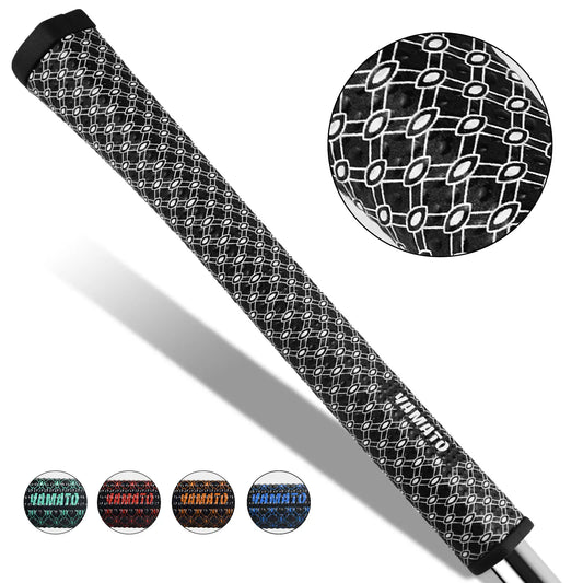 Yamato lightweight non‑slip putter grip in white – ergonomic pistol shape, microfiber silicone bead texture